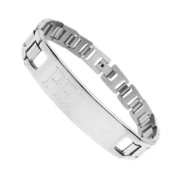 Traditional Stainless Steel Curb Link Medical ID Bracelets  COOL 8\
